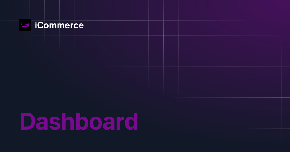Dashboard | iCommerce
