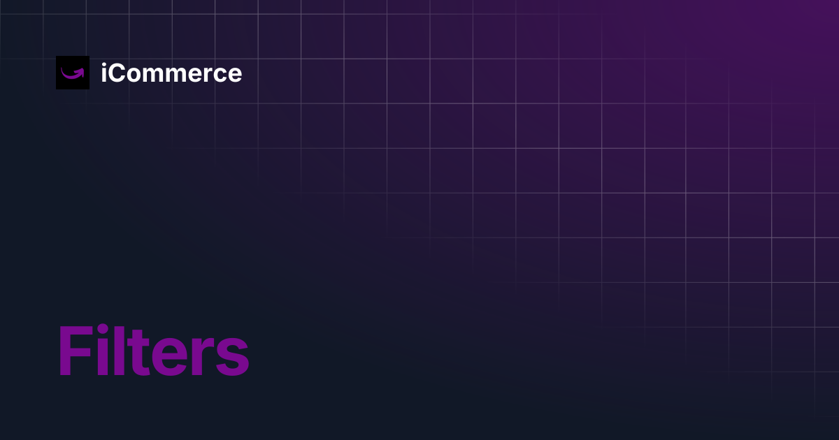 Filters | iCommerce